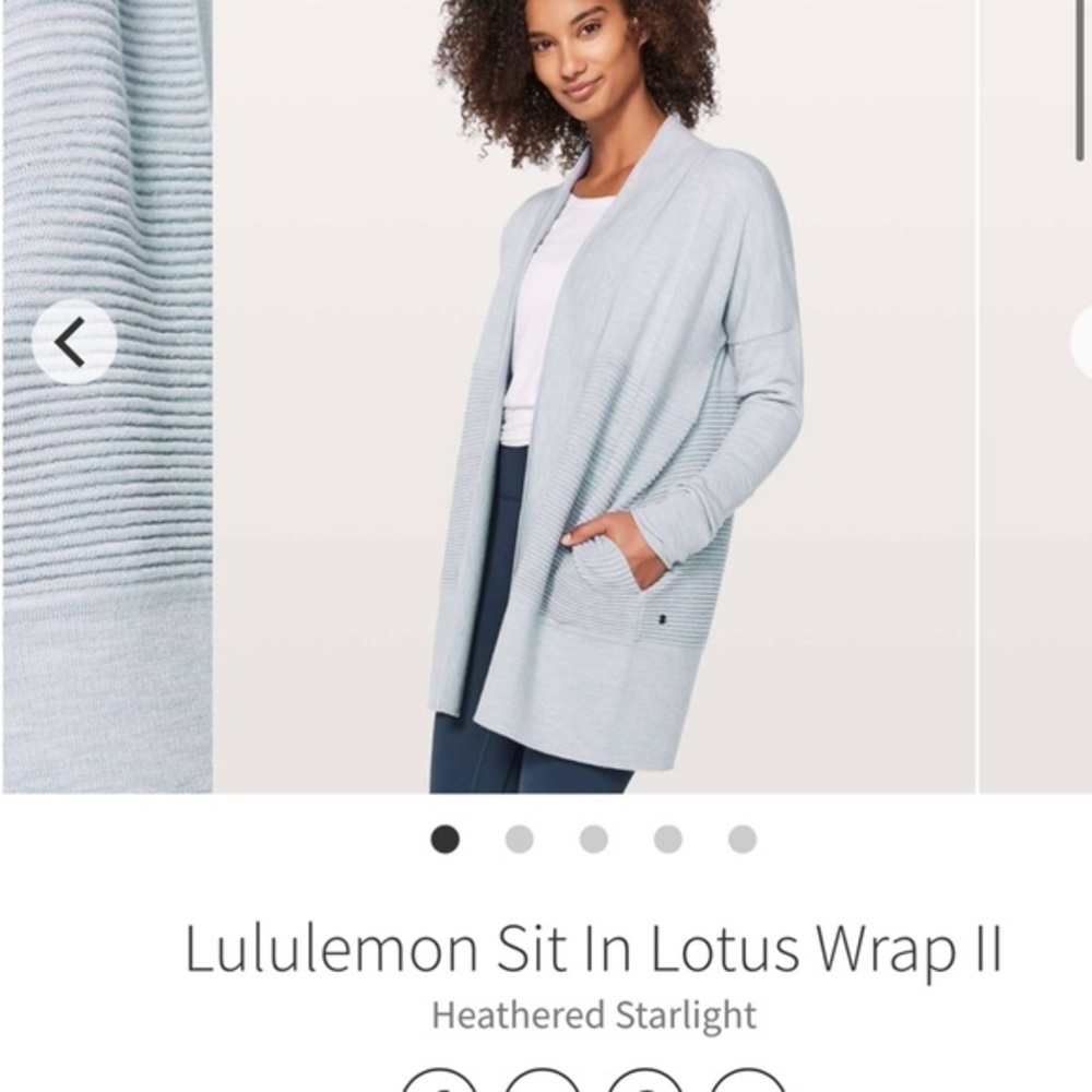 Lululemon Sit In Lotus Wrap II  Blue Cardigan Wool Blend